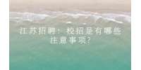 江蘇招聘：校招是有哪些注意事項(xiàng)?
